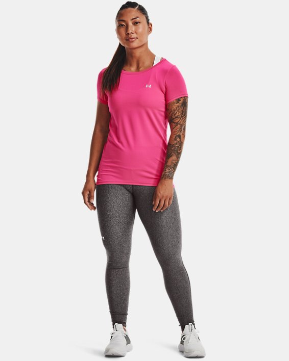 Women's HeatGear® Armour Short Sleeve, Pink, pdpMainDesktop image number 2